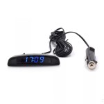 Digital Thermometer + voltmeter + clock with blue leds, lighter / cigarette socket connection, for auto